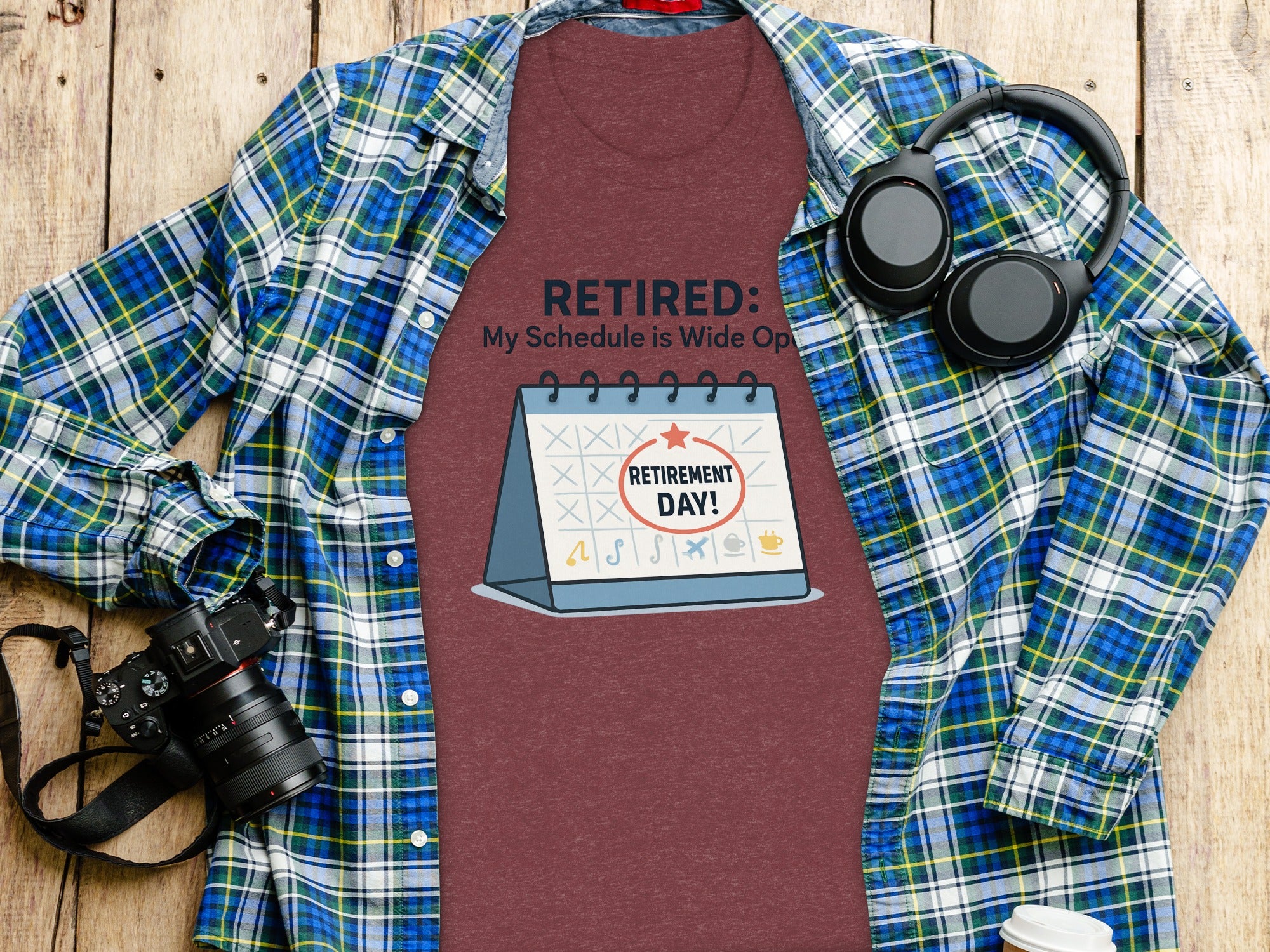 RETIRED: My Schedule is Wide Open | Dark Heaterh Color Bella T-Shirts - Retiree Gifts Retirement Party