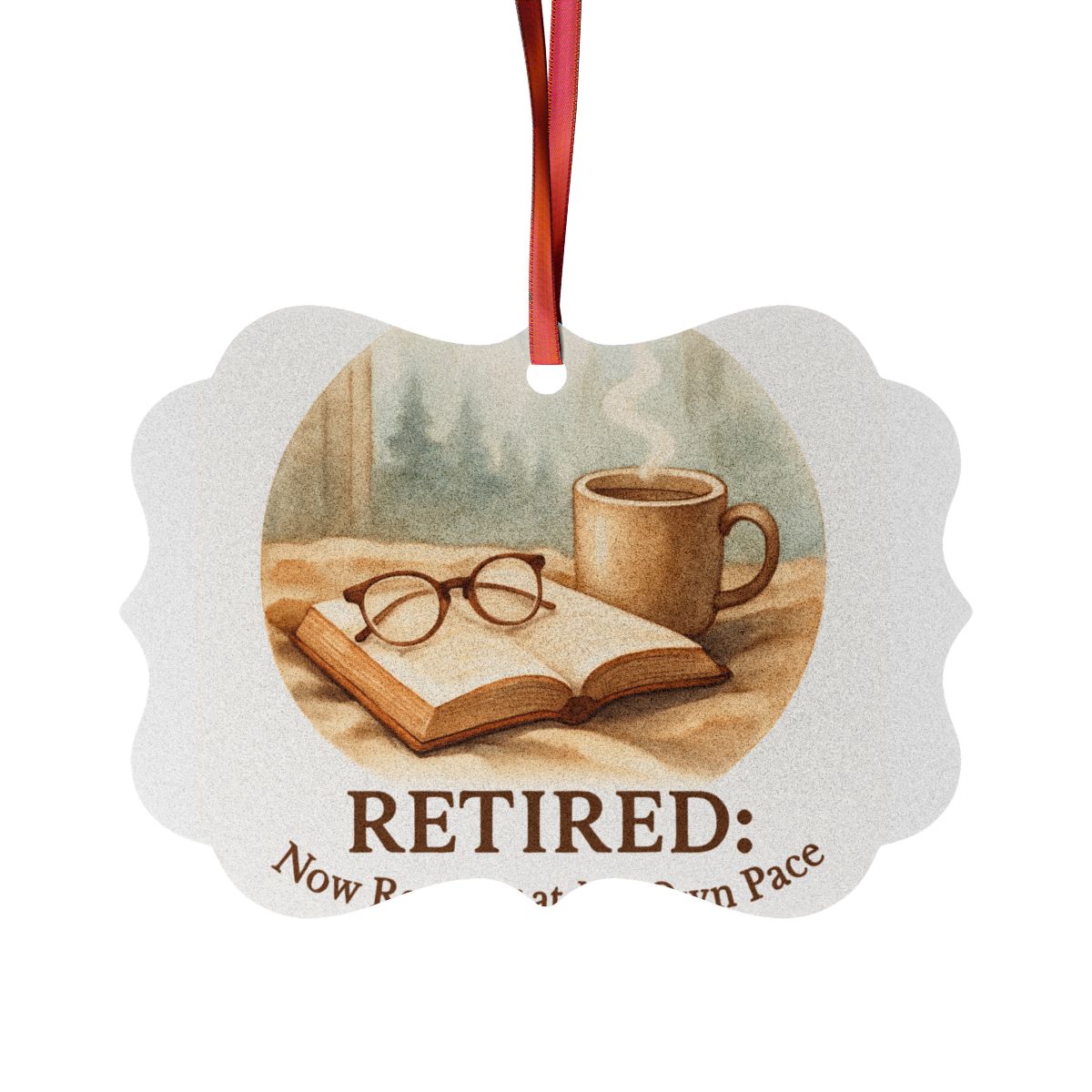 Retired Now Reading at My Own Pace Ornaments - Retiree Gifts Retirement Party