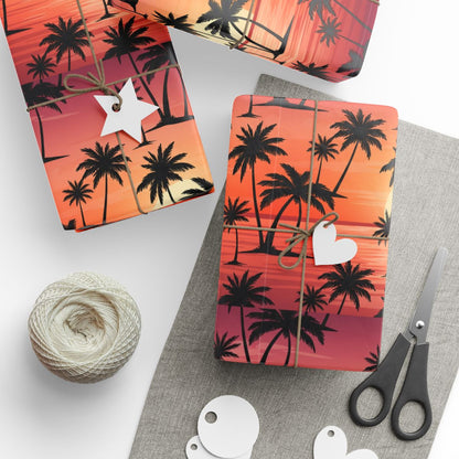 Sunset Palm Trees Gift Wrapping Paper product