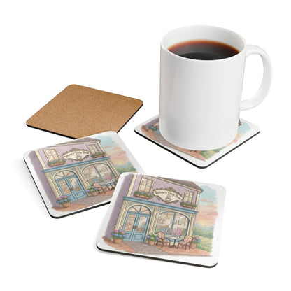 Cozy Coffee Shop Design Coaster Set