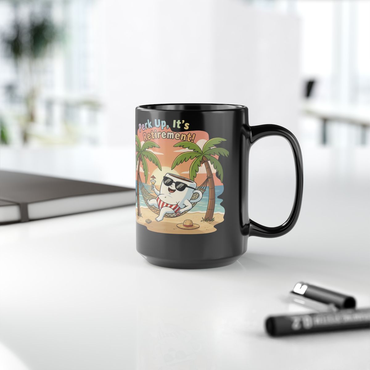 Perk Up It's Retirement Mug Black Coffee Tea Cup Gift