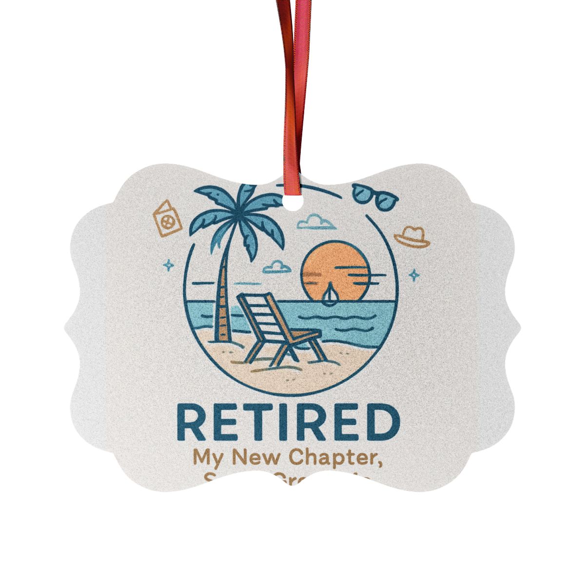 RETIRED My New Chapter Same Great Me Ornaments - Retiree Gifts Retirement Party