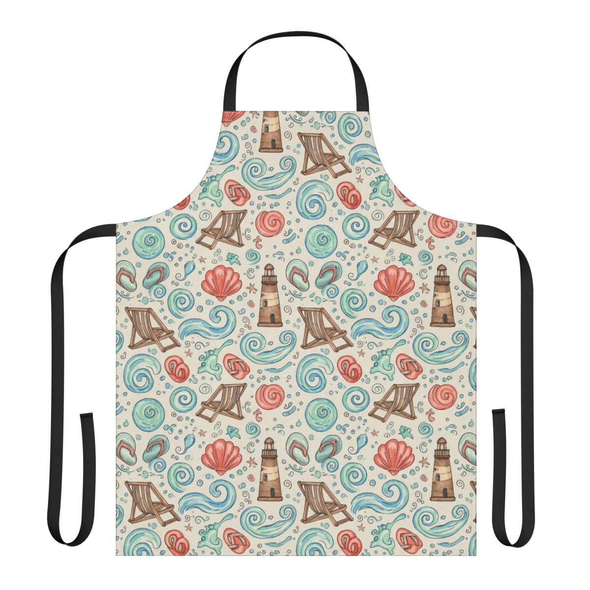 Nautical Beach Print Apron for Kitchen or Grilling