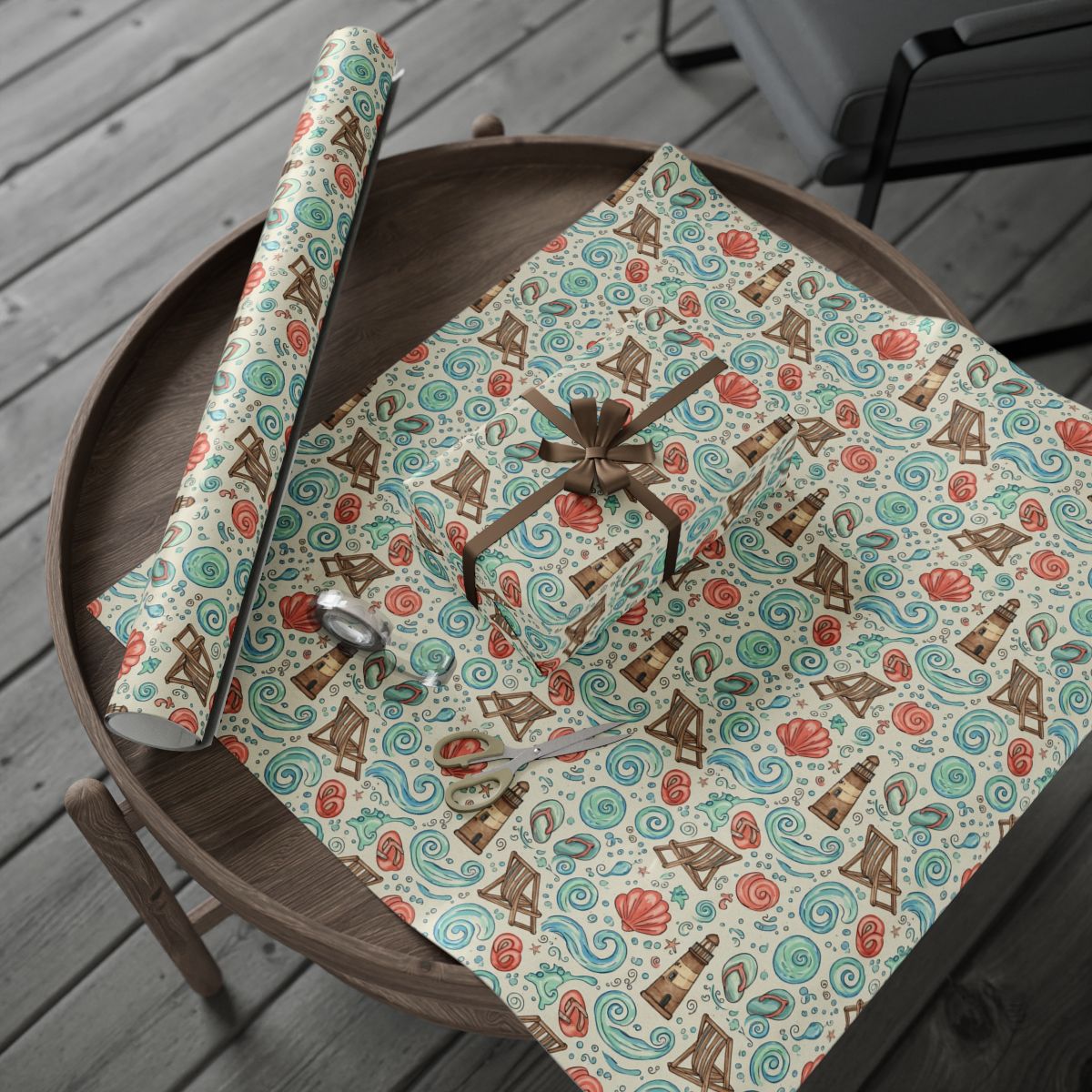 Festive Paris Themed Wrapping Paper Gift Wrap Set