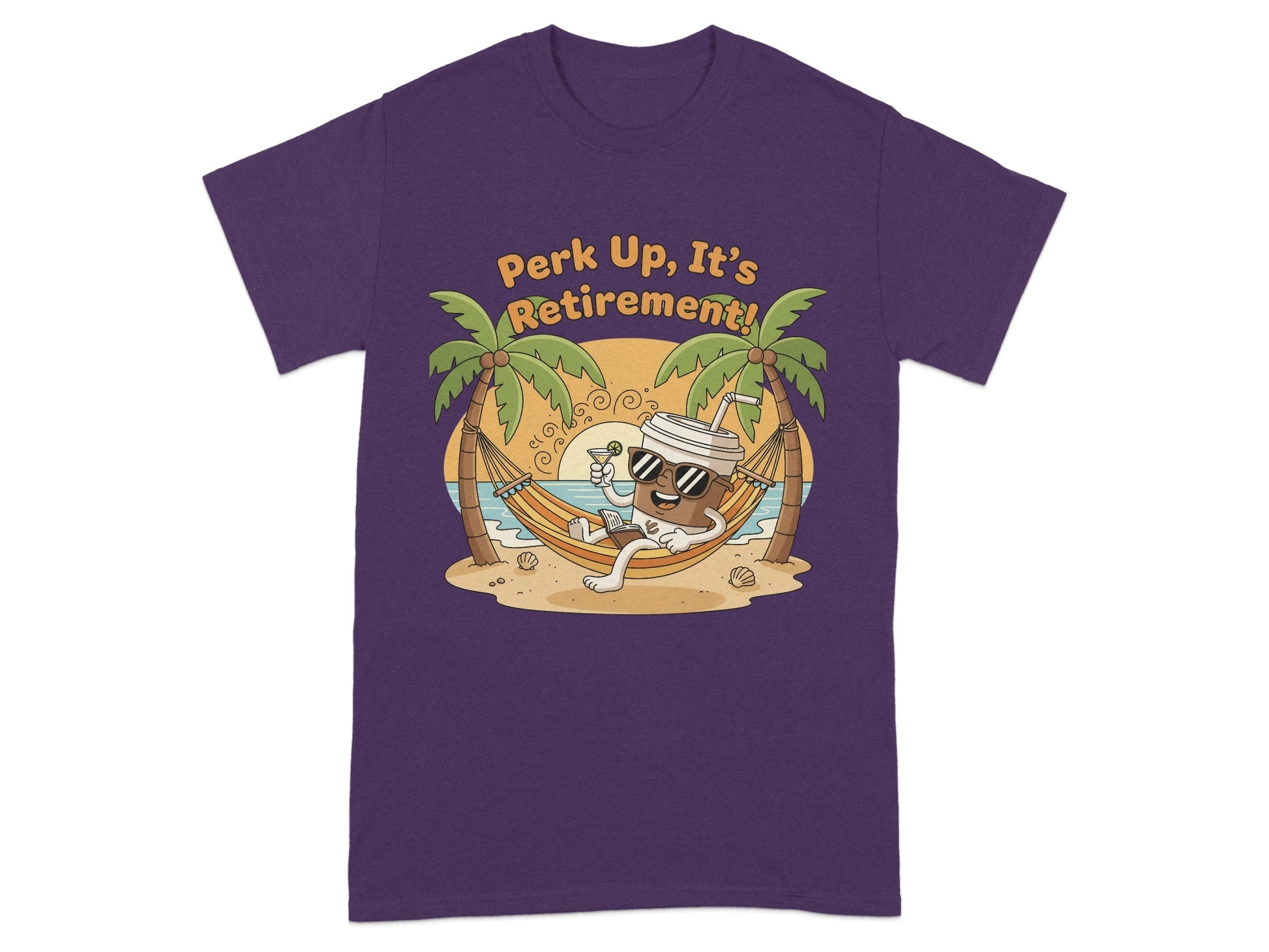 Perk Up It's Retirement T-shirt with Relaxing Scene