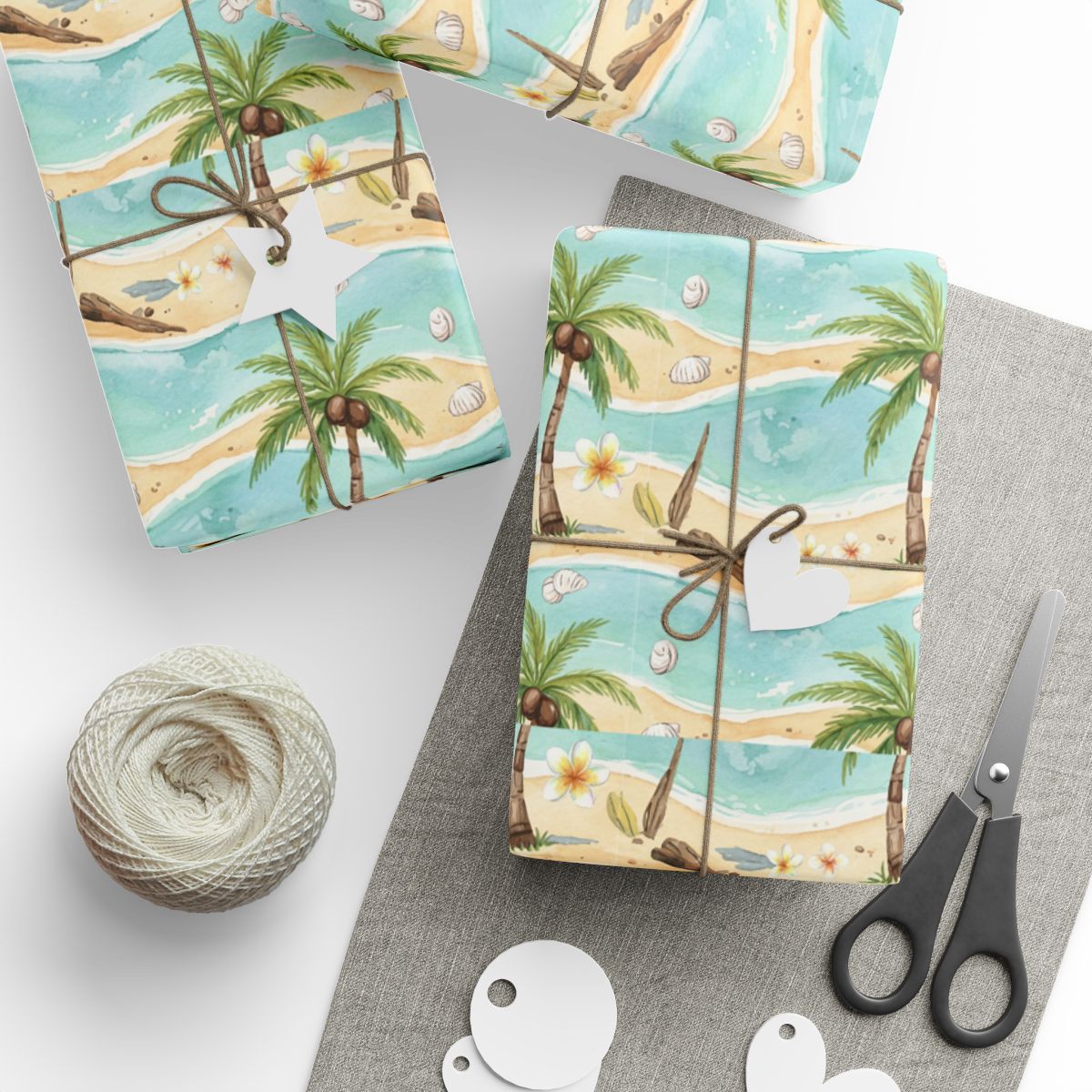 Retirement Gift – “Tropical Beach With Palm Trees Wrapping Paper” - Retiree Gifts Retirement Party