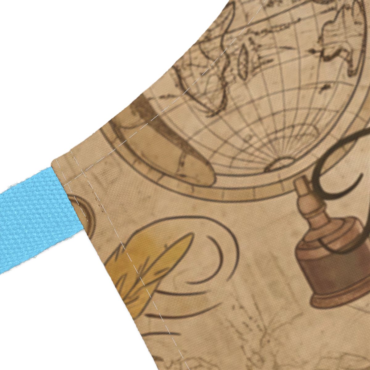 Vintage Map and Globe Themed Travel Bag