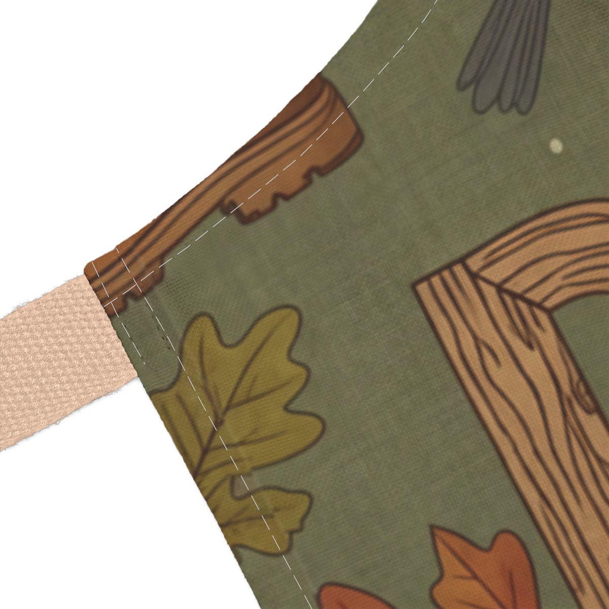 Fall Themed Leaves and Wood Plank Pattern Apron