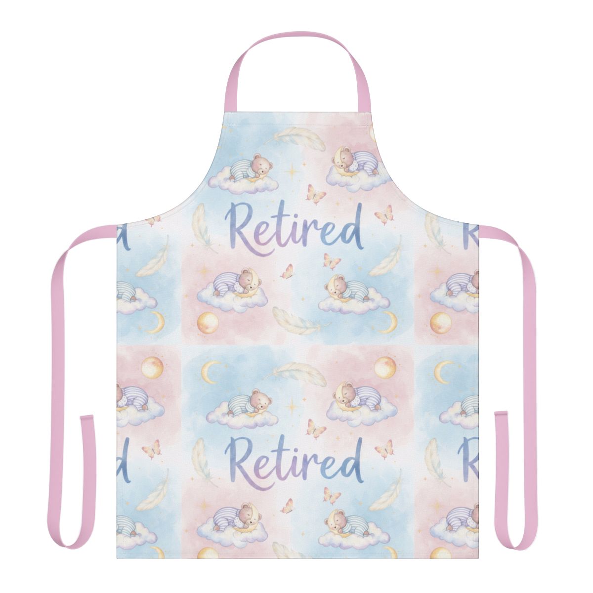 Baby Sleeps on Clouds with Retired Message Apron