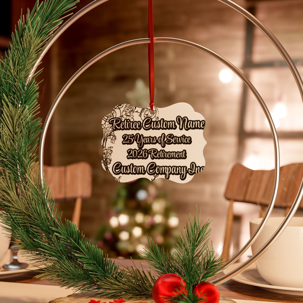 Elegant Personalized Retirement Ornament Keepsake