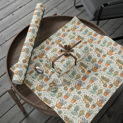 Gardening Print Rolled Gift Wrap Wrapping Paper