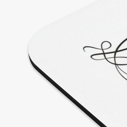 Elegant Minimalist Abstract Art White and Black Mouse Pad