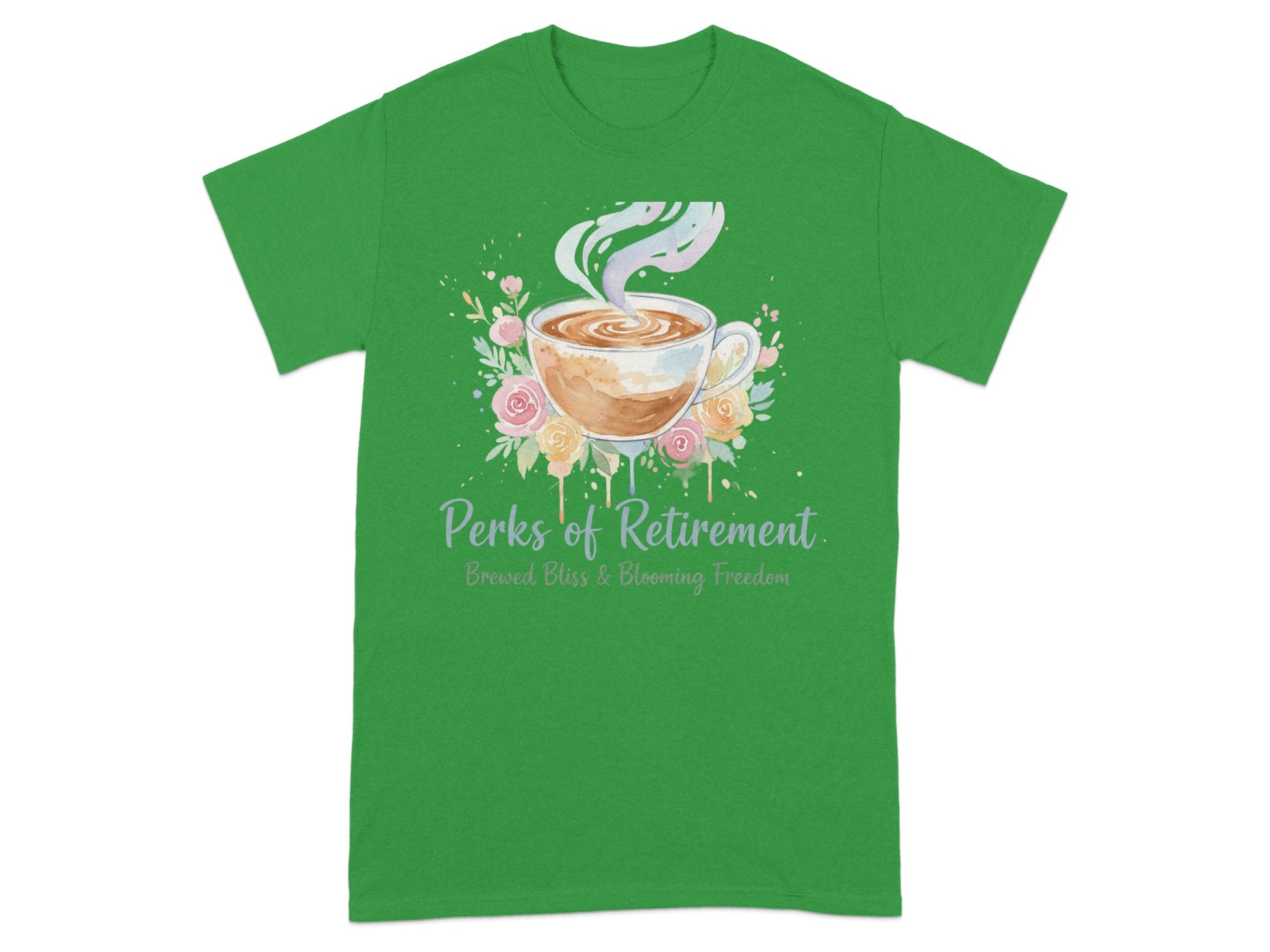 Perks of Retirement Brewed Bliss and Blooming Freedom Tee
