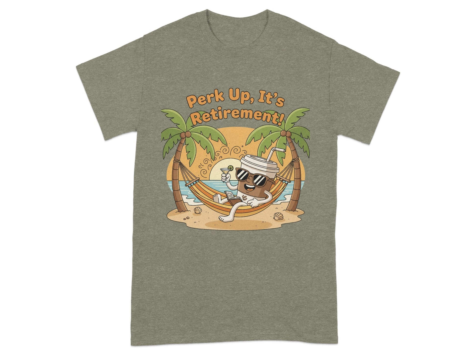 Perk Up It's Retirement Coffee Themed Graphic Tee