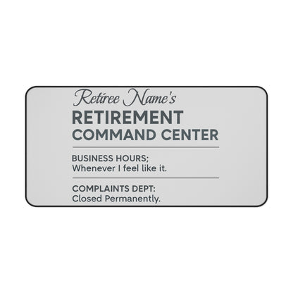 Personalized Retirement Desk Mat / Mouse Pad – “Fun Retirement Center Office Humor” - Retiree Gifts Retirement Party