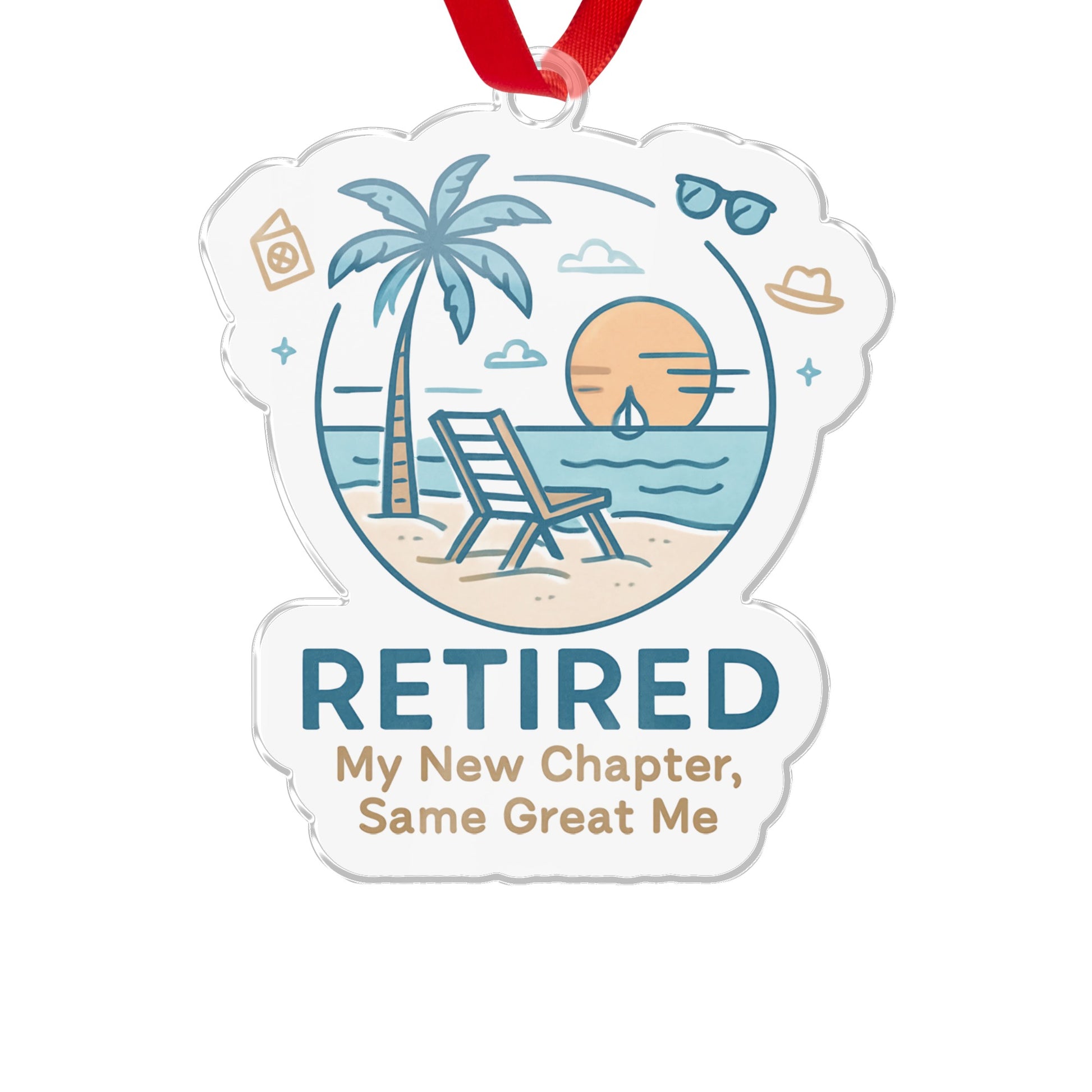 RETIRED My New Chapter Same Great Me Ornaments - Retiree Gifts Retirement Party