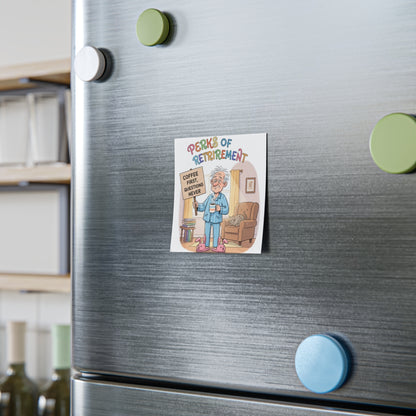 Perks of Retirement Cartoon Refrigerator Magnet
