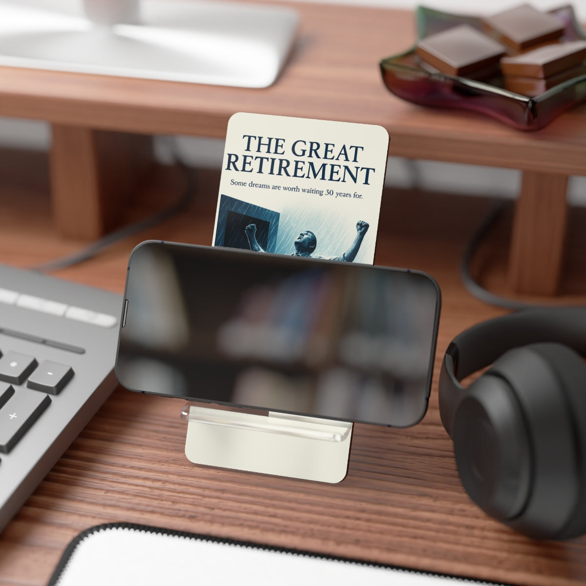 The Great Retirement | Some dreams are worth waiting for | Personalized Mobile Phone Display Stand - Retiree Gifts Retirement Party