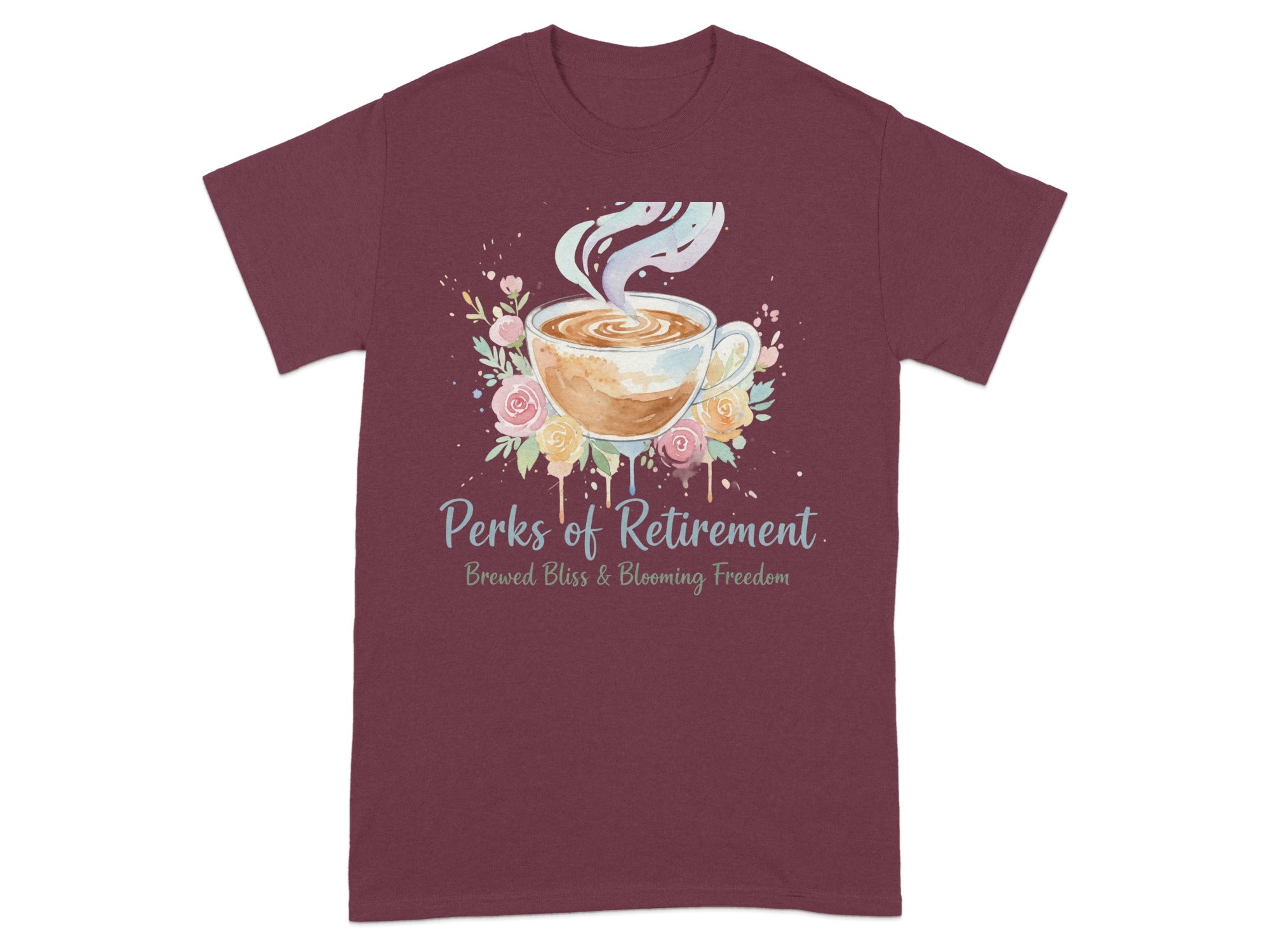 Perks of Retirement Brewed Bliss Blooming Freedom Shirt