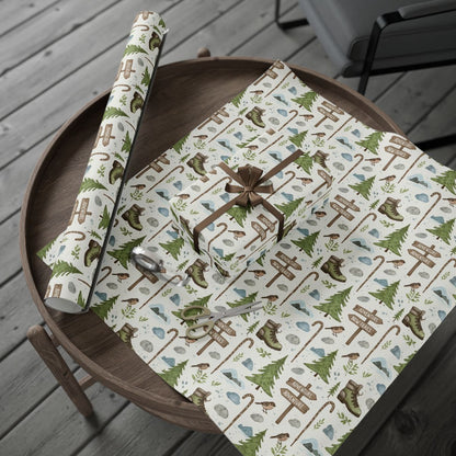 Rustic Woodland Adventure Themed Gift Wrap Paper