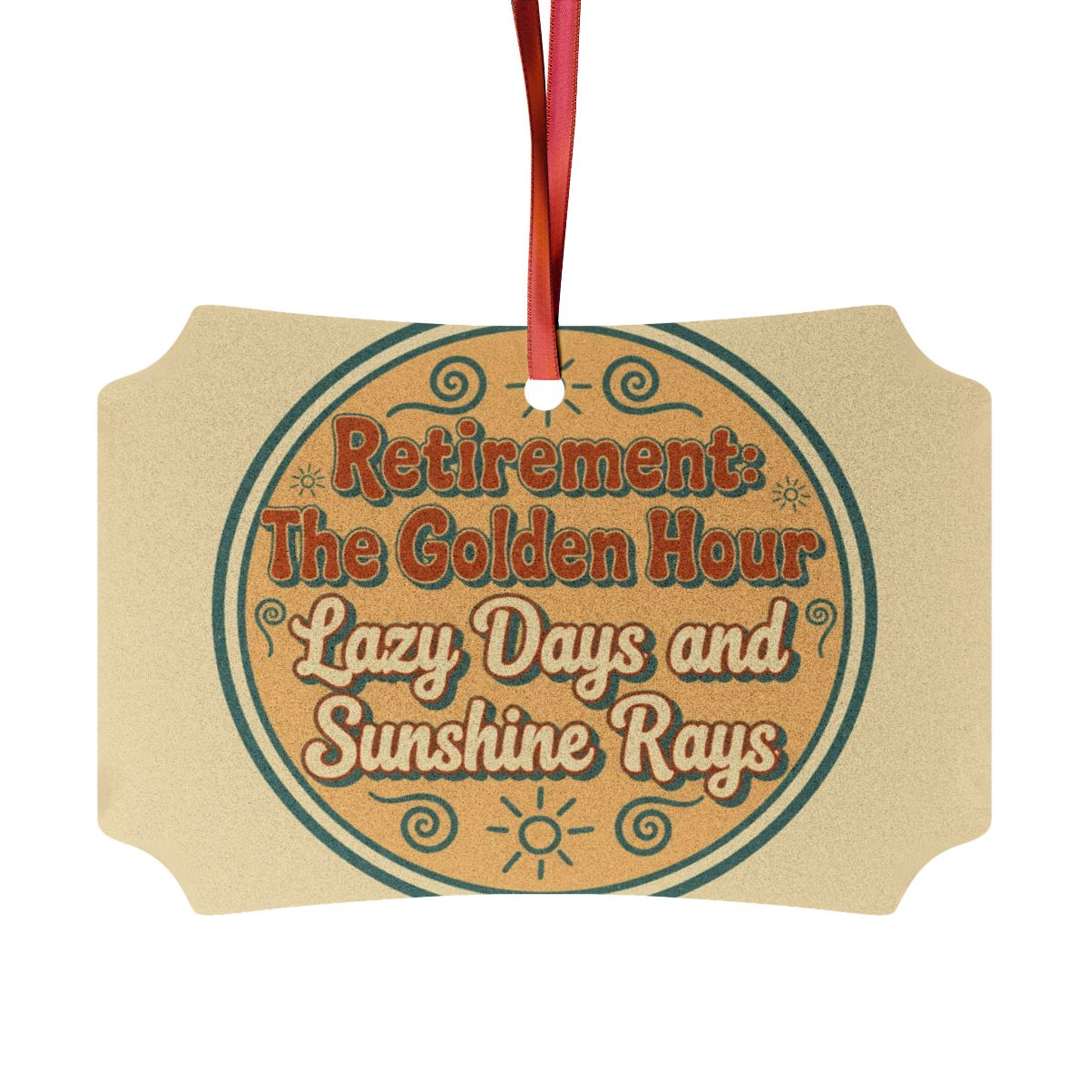 Retirement Golden Hour Lazy Days Sunshine Rays | Custom Cur Ornaments - Retiree Gifts Retirement Party