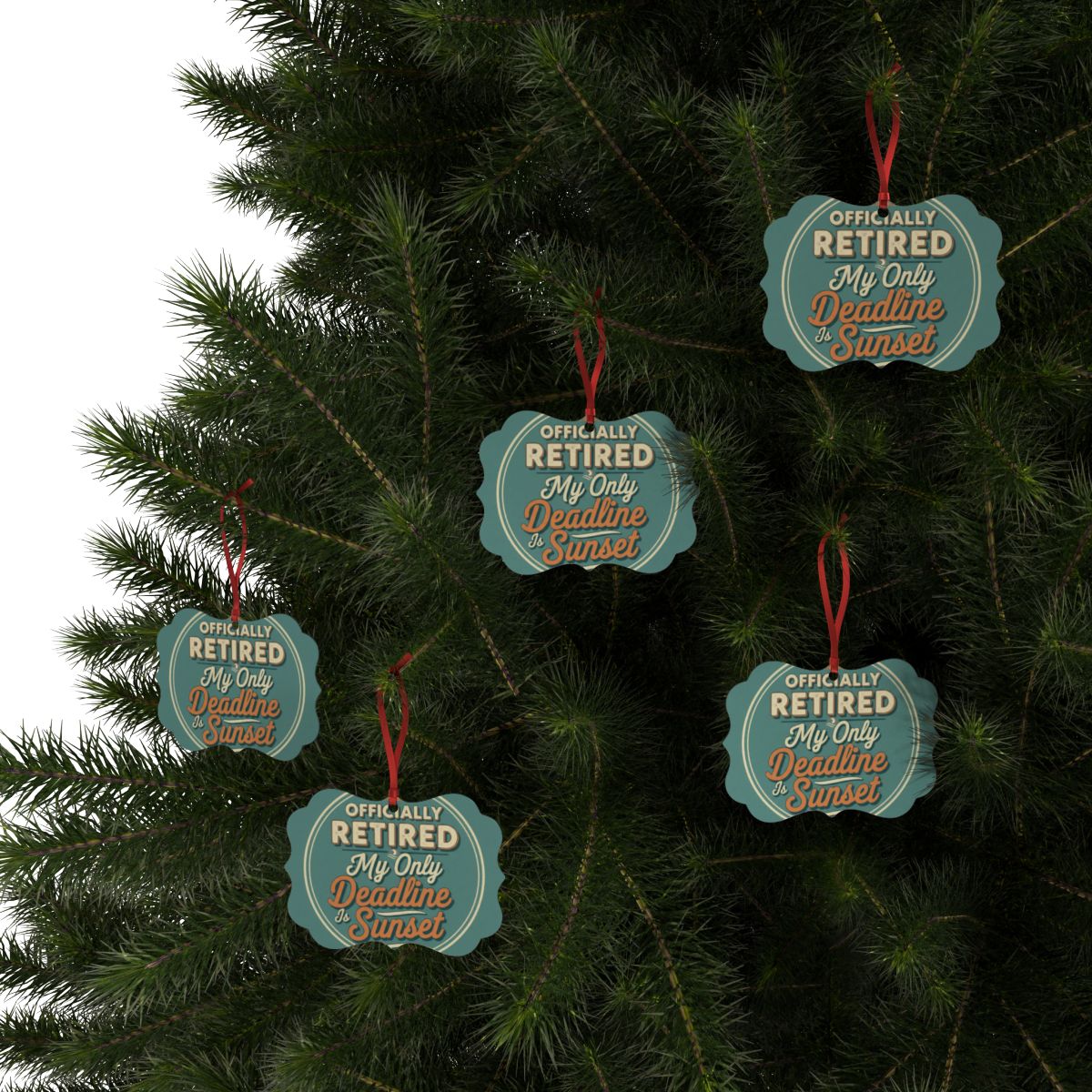 Officially Retired Deadline Sunset | Retirement Custom Cur Ornaments - Retiree Gifts Retirement Party