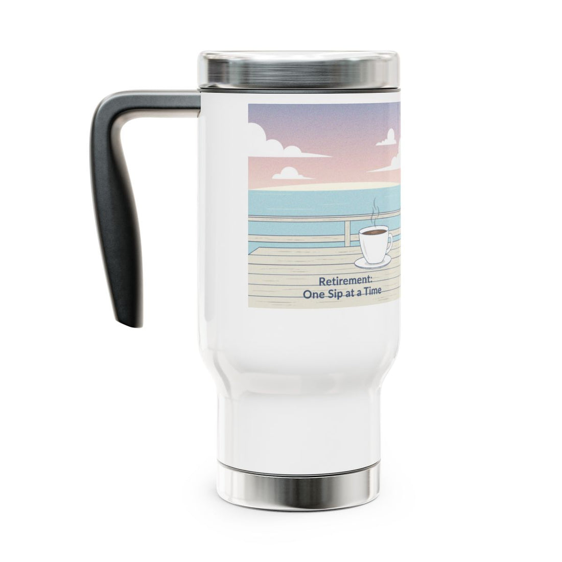 Sunset Ocean Scenery Travel Mug with Custom Name