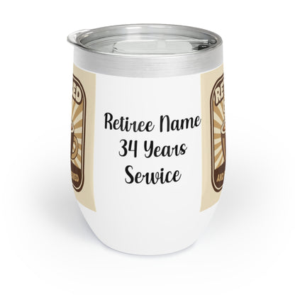 Retiree Name 34 Years Service Unique Gift Tumbler