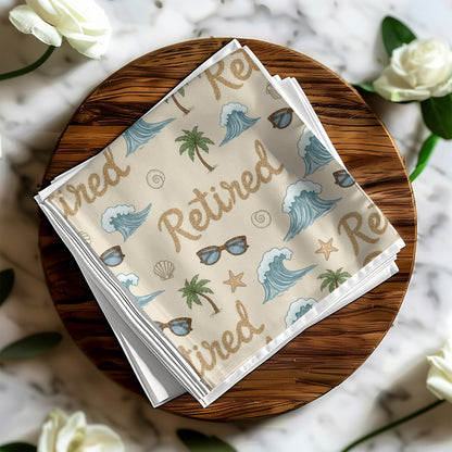 Retired Beach Vacation Theme Napkins Perfect for Parties