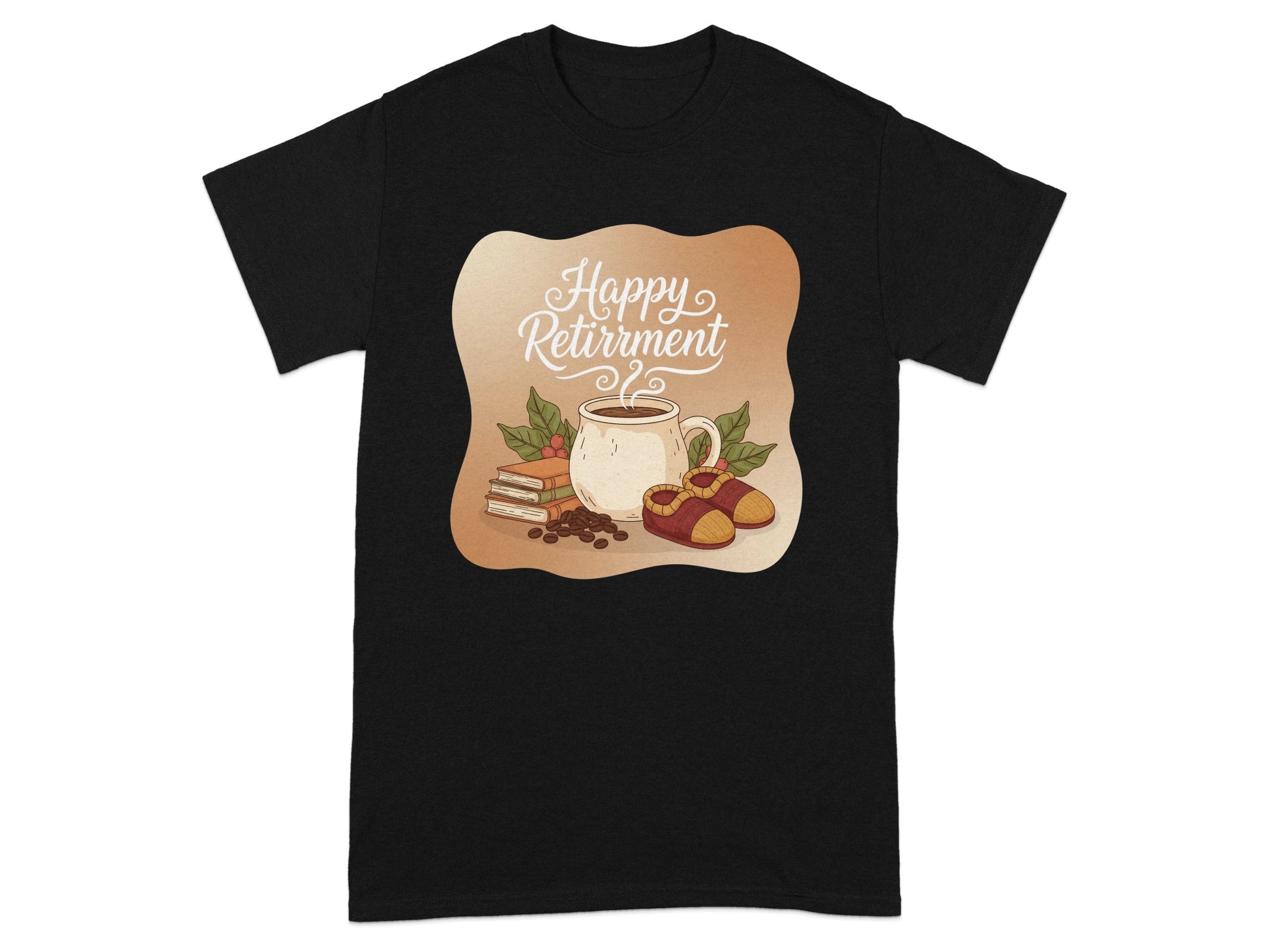 Happy Retirement Coffee and Books Graphic T-Shirt
