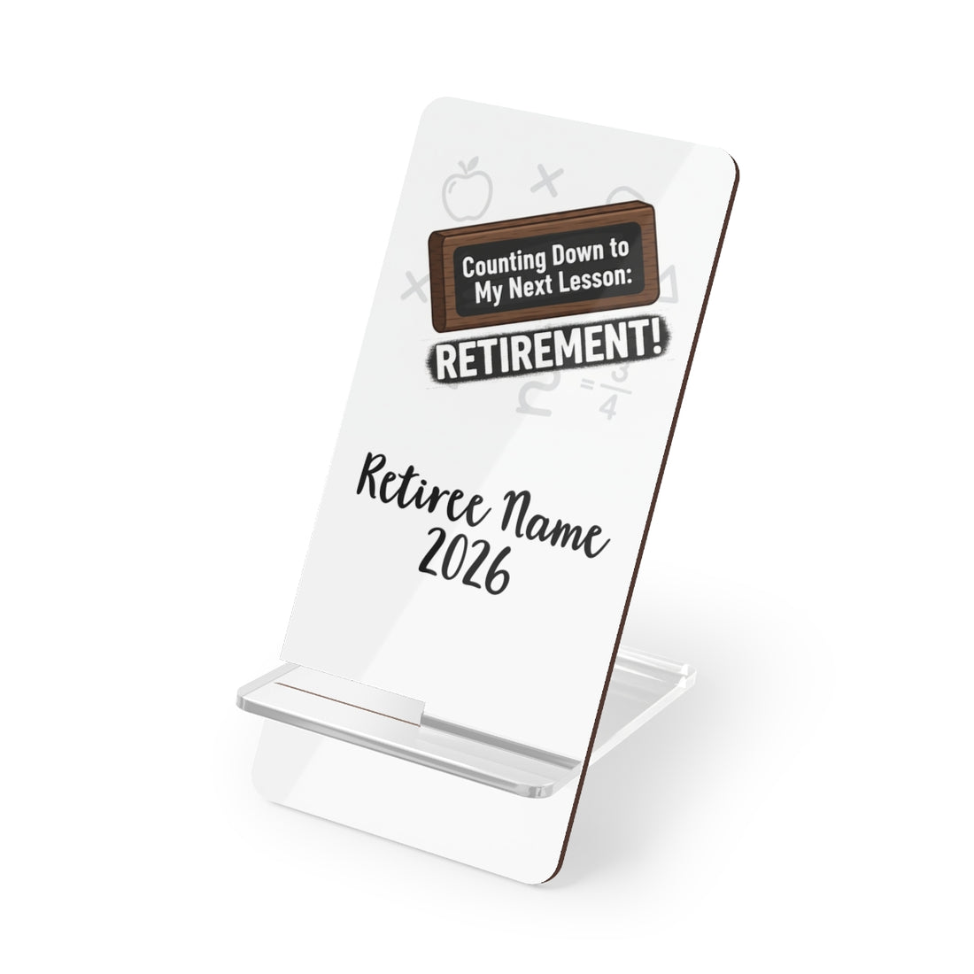 Counting Down to My Next Lesson Retirement | Retirement | Celebrate their career with this custom Personalized Phone Stand or Phone Charger - Retiree Gifts Retirement Party