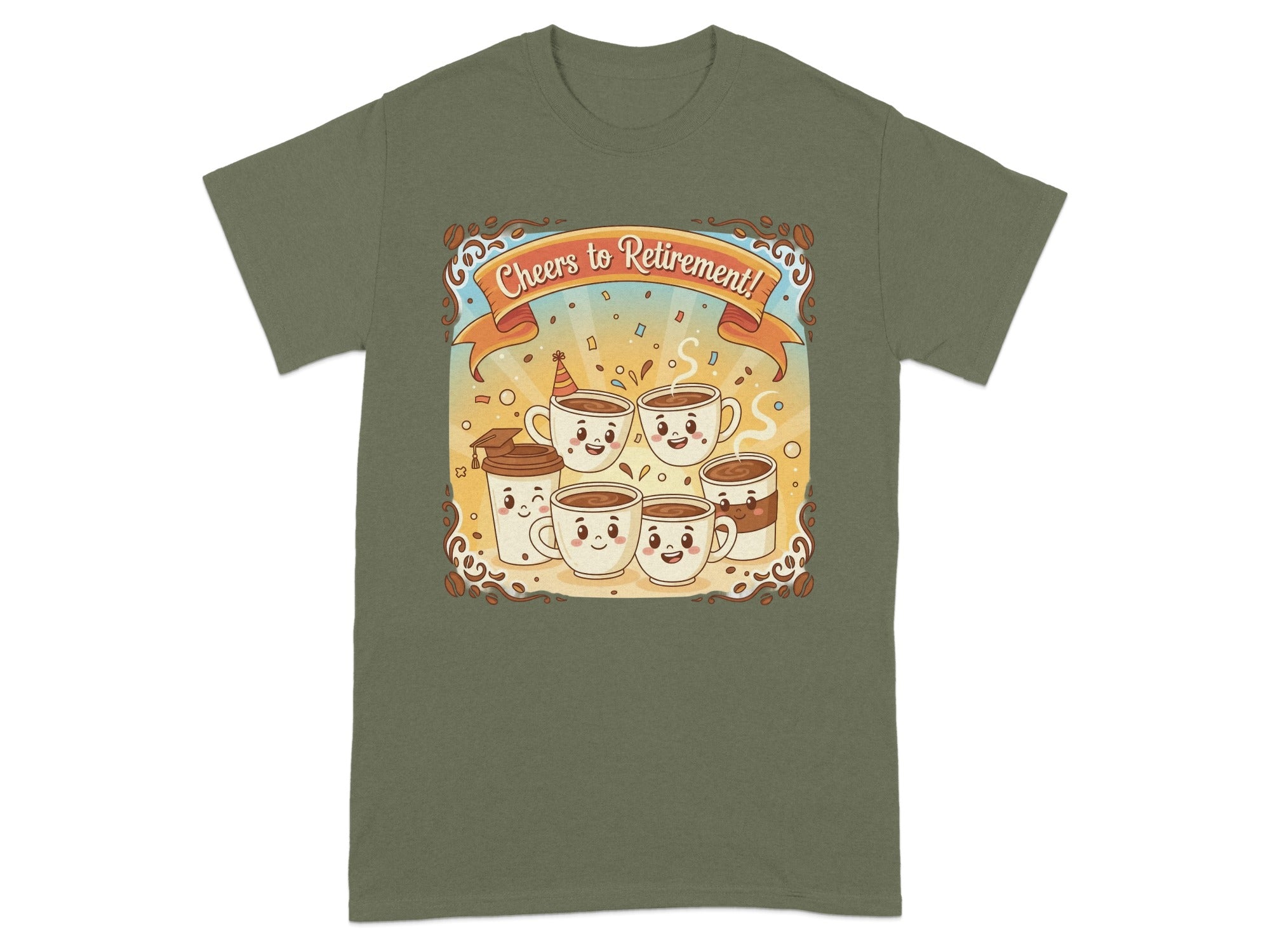 Cheers to Retirement Coffee Cups T-shirt