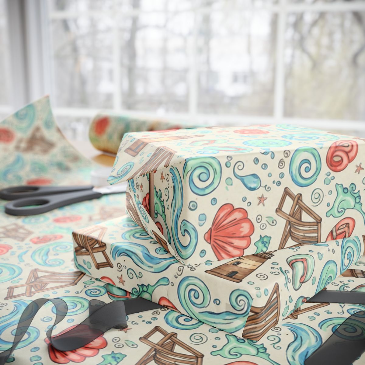 Sea Life Themed Wrapping Paper for Unique Presentations