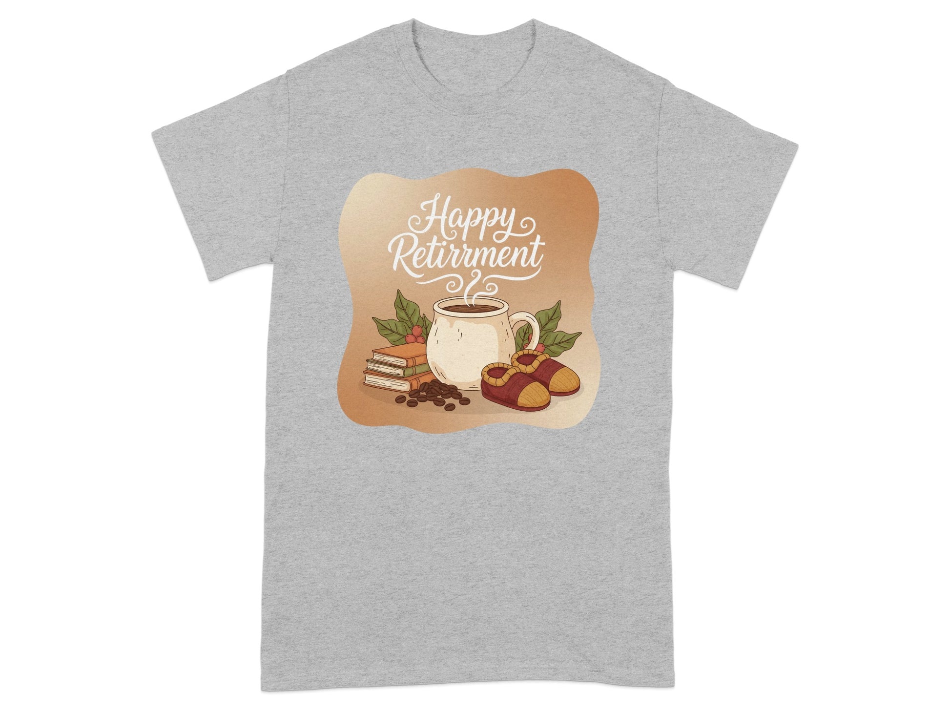 Happy Retirement Coffee and Books Graphic T-shirt