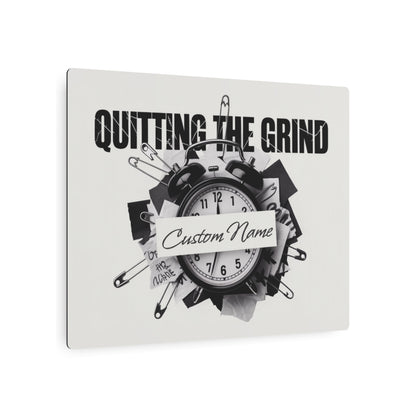 Personalized Quitting the Grind Black and White Metal Art Sign - Retiree Gifts Retirement Party