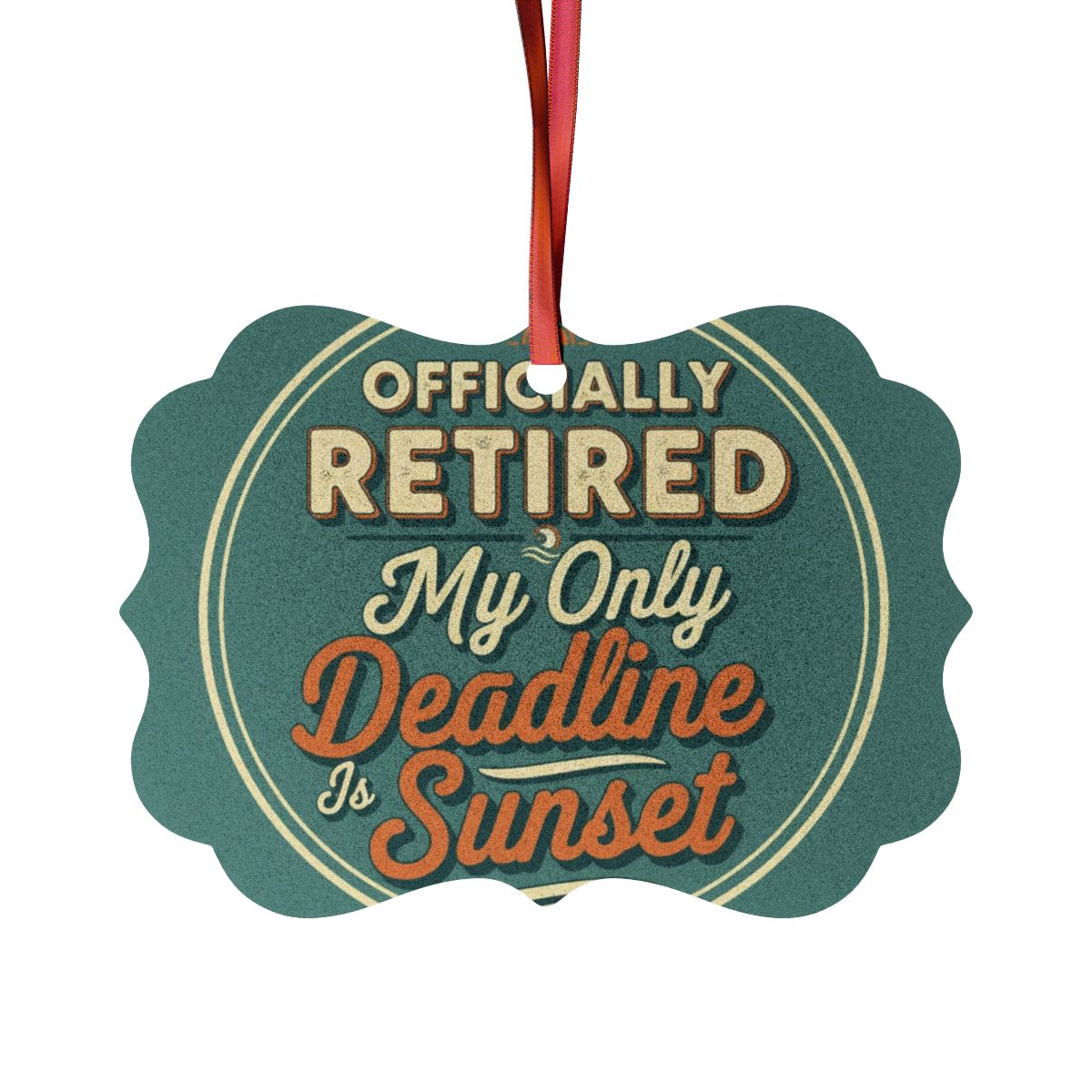 Officially Retired Deadline Sunset | Retirement Custom Cur Ornaments - Retiree Gifts Retirement Party