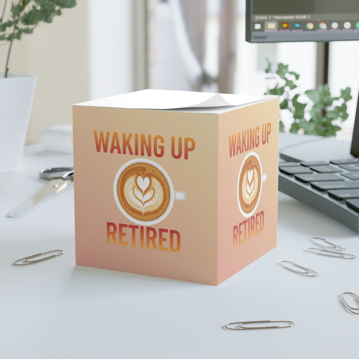 Waking Up Retired Coffee-Inspired Office Decor Block
