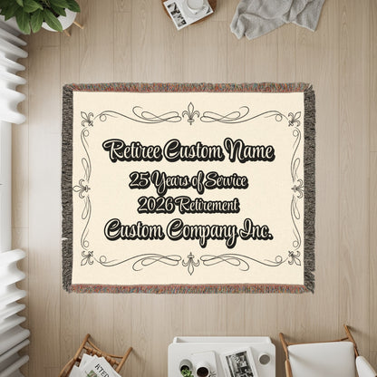 Retirement Blanket Custom Name and Company Product
