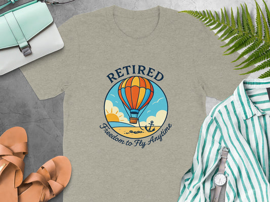 Retired Freedom to Fly Anytime | Ideal Retirement Gift | Soft Color Bella T-Shirts - Retiree Gifts Retirement Party