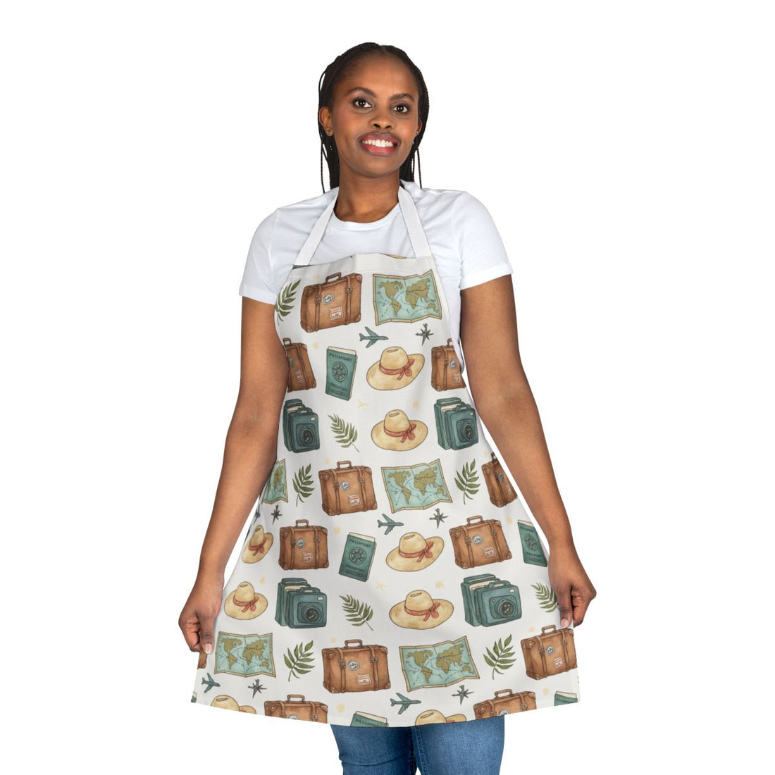 Explore the World Patterned Apron Kitchen Accessory
