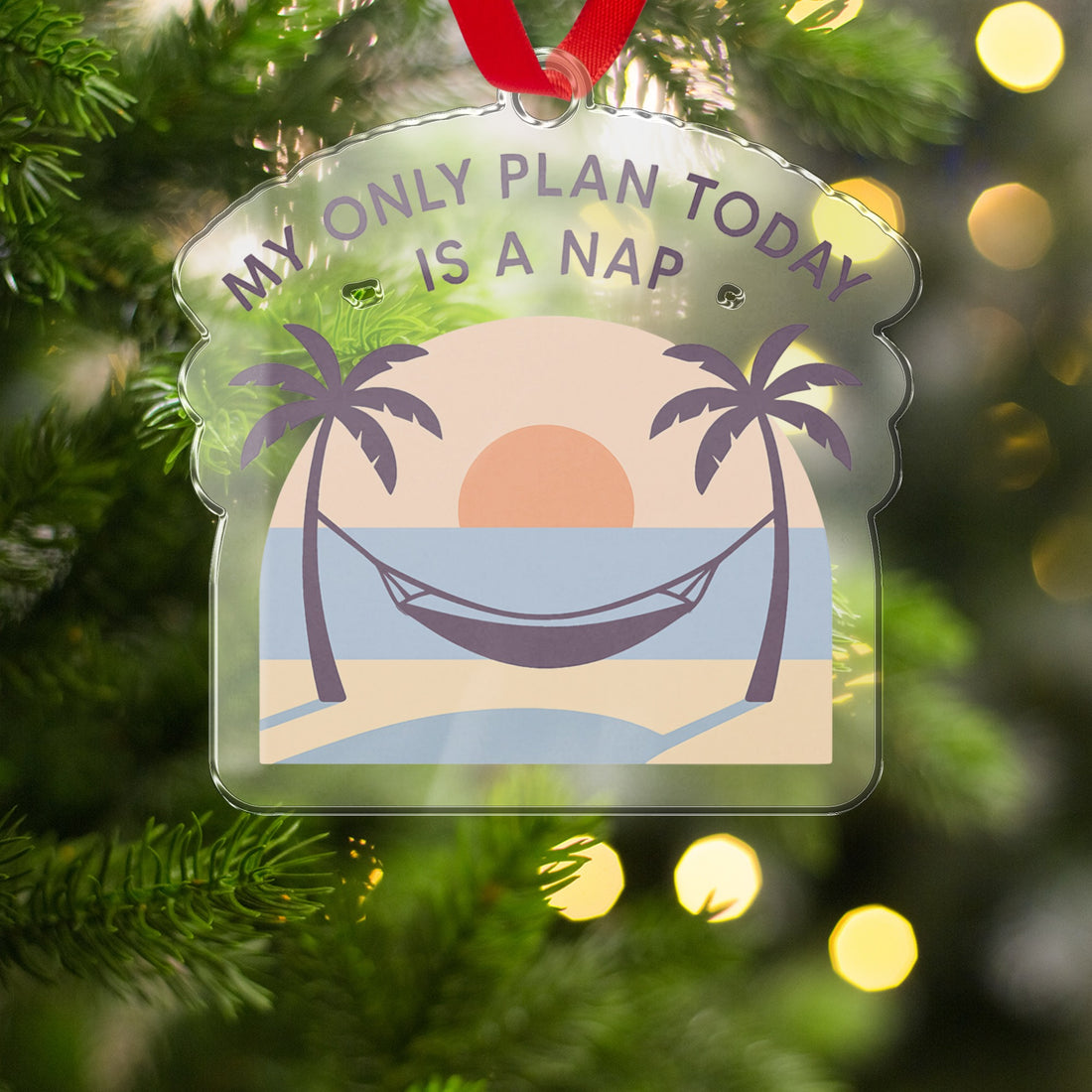 My Only Plan Today Is A Nap | Tropical Hammock Ornaments - Retiree Gifts Retirement Party
