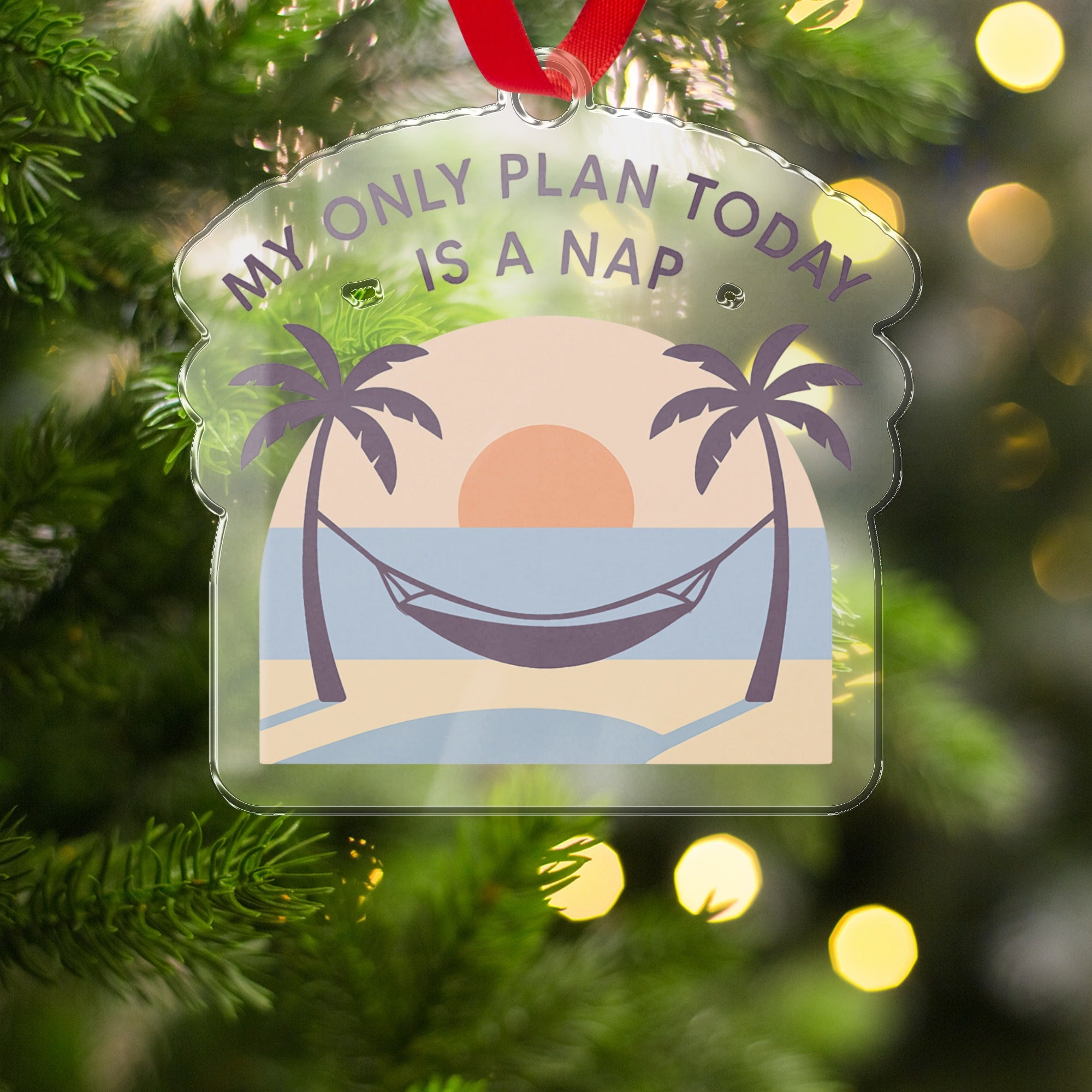My Only Plan Today Is A Nap | Tropical Hammock Ornaments - Retiree Gifts Retirement Party