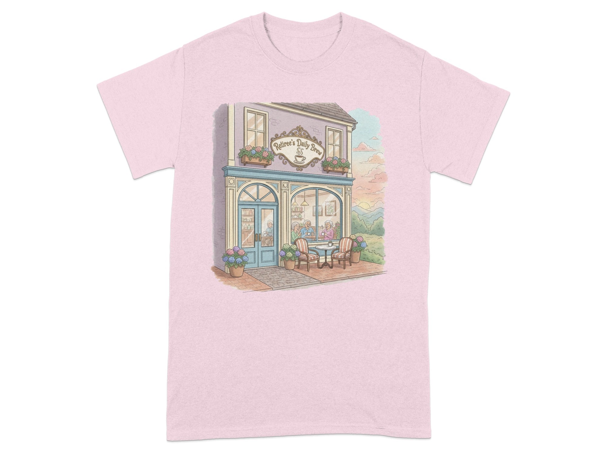 Serene Bakery Art Pink T-shirt for Casual Outfits