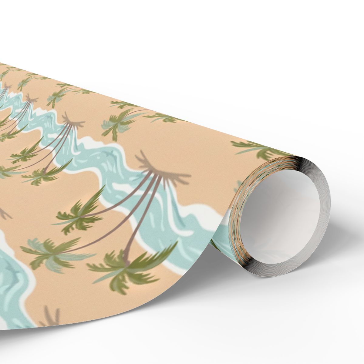Tropical Palm Tree and Ocean Waves Wallpaper product type