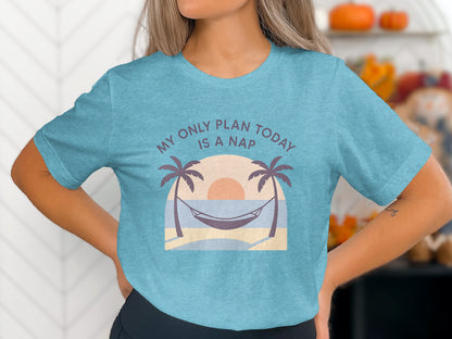 My Only Plan Today Is A Nap | Relaxing Days |Soft Color Bella T-Shirts - Retiree Gifts Retirement Party