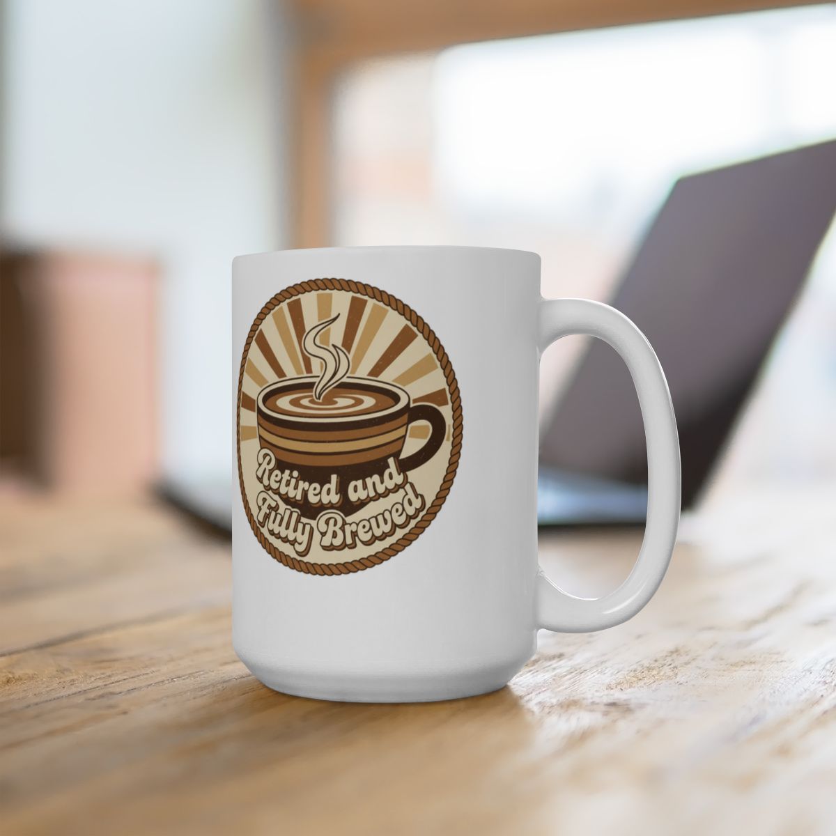 Retired and Fully Brewed Funny Coffee Mug product