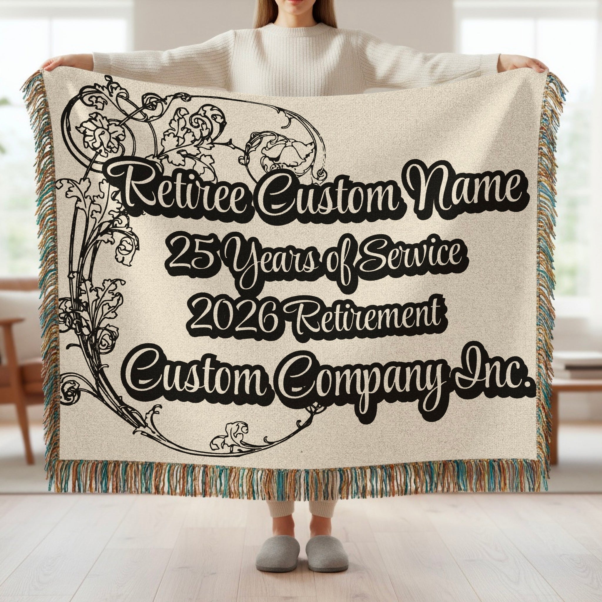 Custom Retirement 25 Years of Service Blanket product
