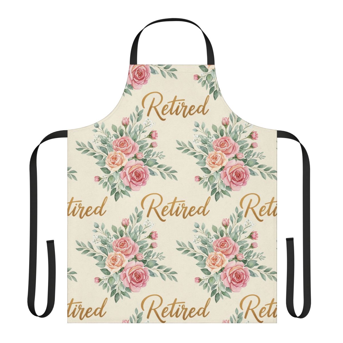 Retired Floral Design Apron for Cooking and Baking