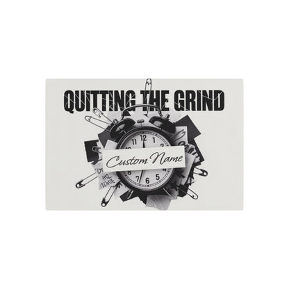 Personalized Quitting the Grind Black and White Metal Art Sign - Retiree Gifts Retirement Party
