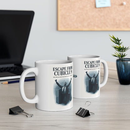 Escape From Cubicle 9 After 50 Years | The Pension | Personalized Microwavable Ceramic Mugs 11oz 15oz 20o - Retiree Gifts Retirement Party